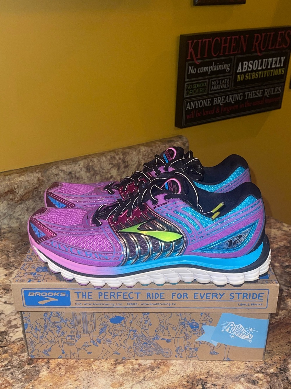 Brooks Glycerin 10 Women's Purple, Blue and Green Running Shoes - Picture 3 of 9